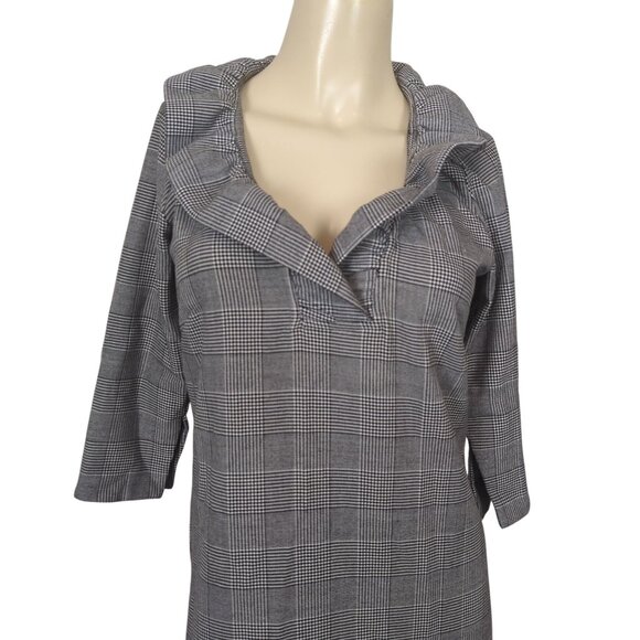 Gretchen Scott Dress black white size 0 / 2 Shrimp Wall Street Ruff Neck - Picture 8 of 16